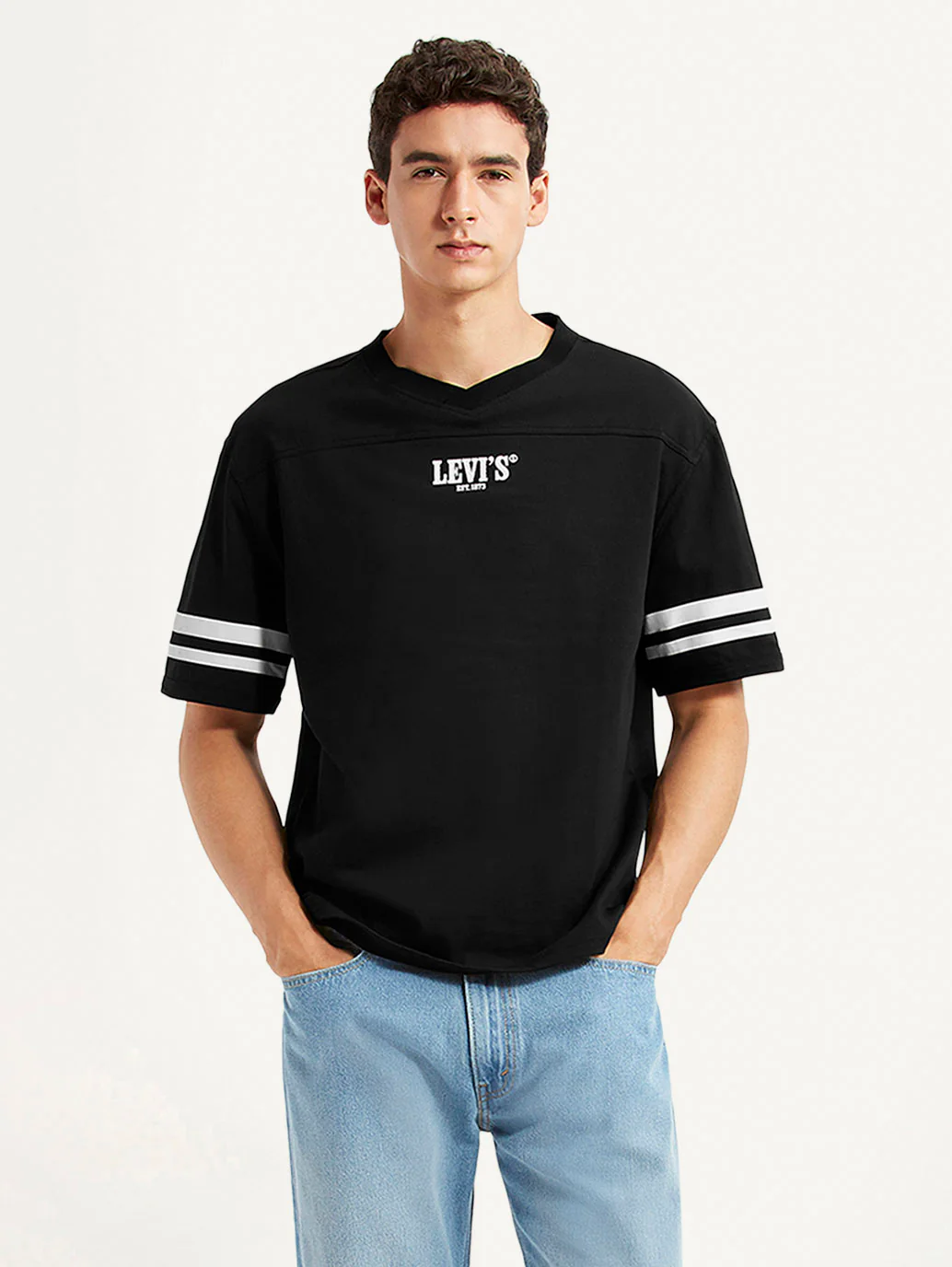 Men's Graphic Print Black Loose Fit T-shirt