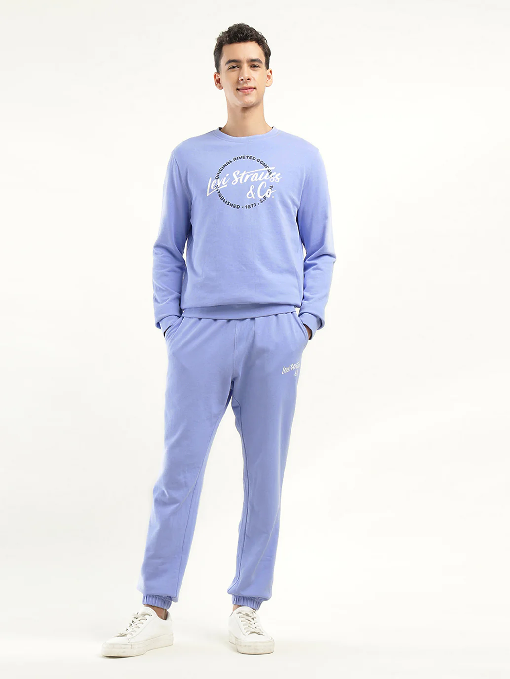 Men's Graphic Print Blue Co-ord Set