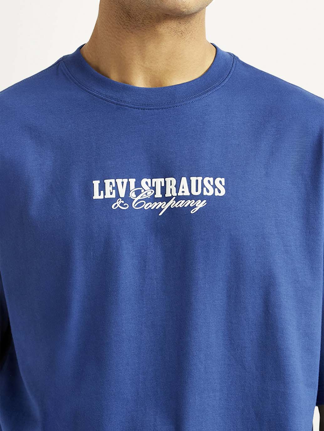 Men's Graphic Print Blue Loose Fit T-shirt - Image 4