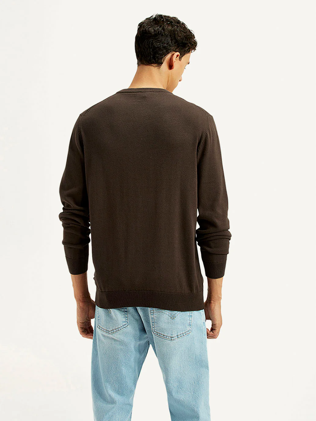 Men's Graphic Print Brown Round Neck Sweatshirt - Image 3
