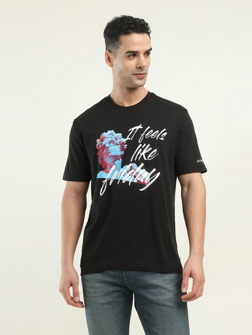 Men's Graphic Print Crew Neck T-shirt - Image 2
