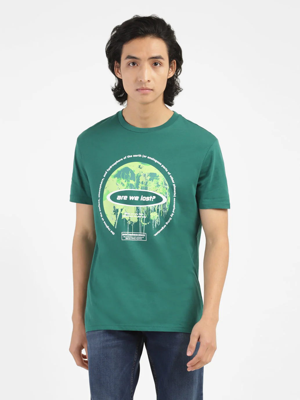 Men's Green Crew Neck T-Shirt - Image 2