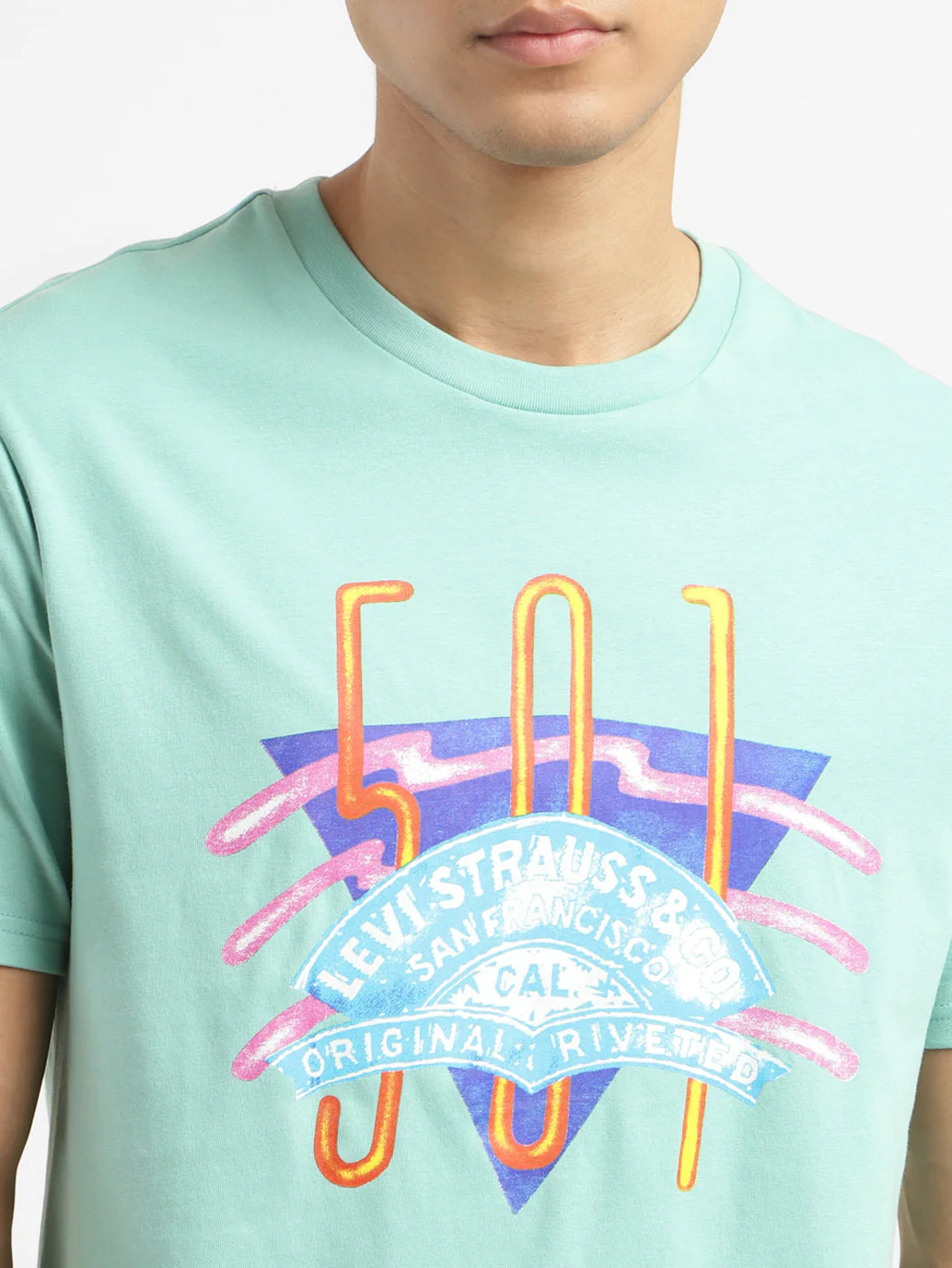 Men's Graphic Print Crew Neck T-shirt Green - Image 5
