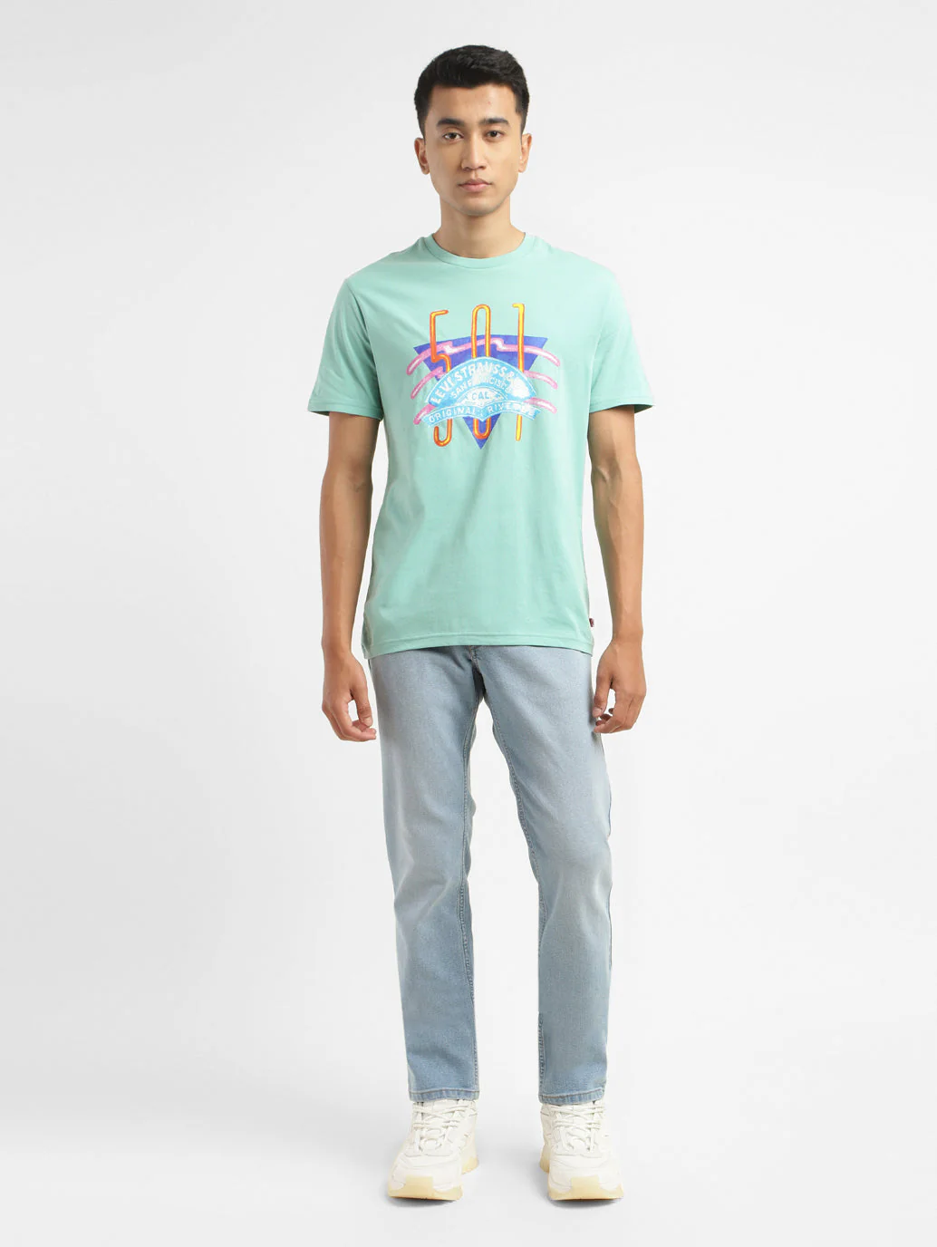 Men's Graphic Print Crew Neck T-shirt Green - Image 6