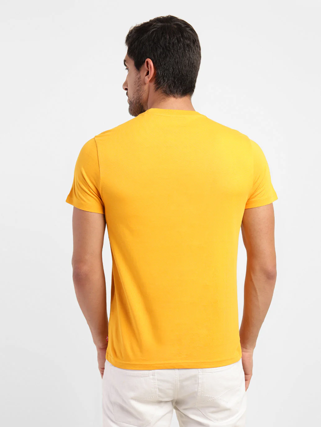 Men's Graphic Print Crew Neck T-shirt Yellow - Image 3
