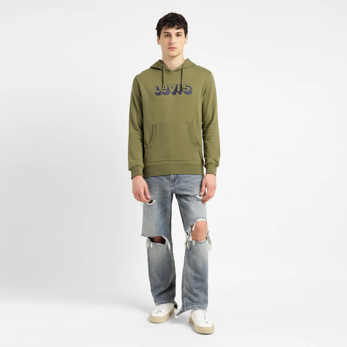 Men's Graphic Print Green Hooded Sweatshirt - Image 5