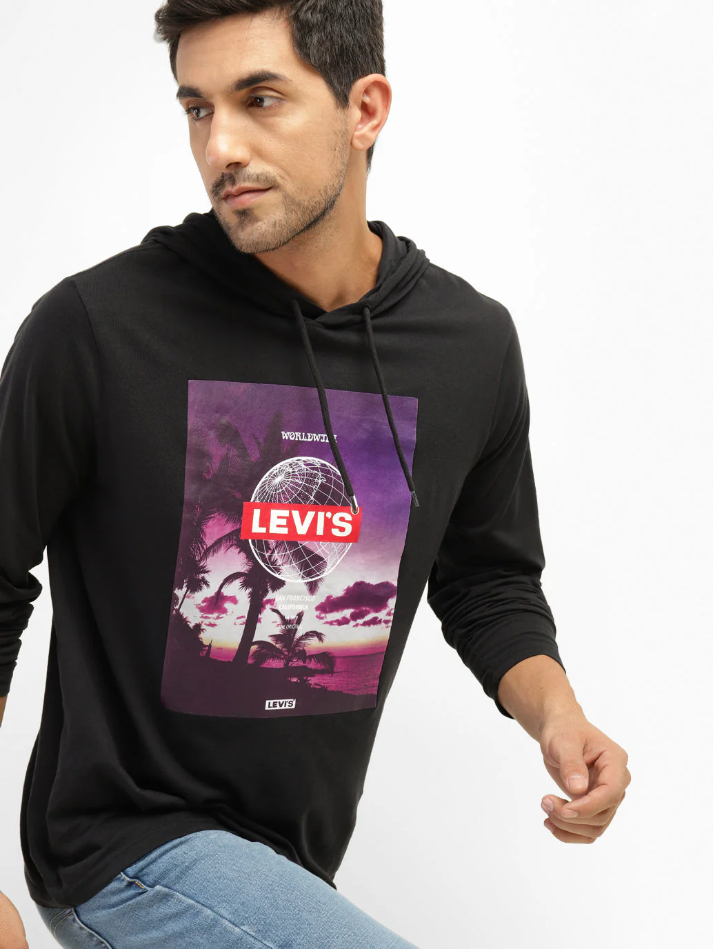 Men's Graphic Print Hooded Sweatshirt - Image 2