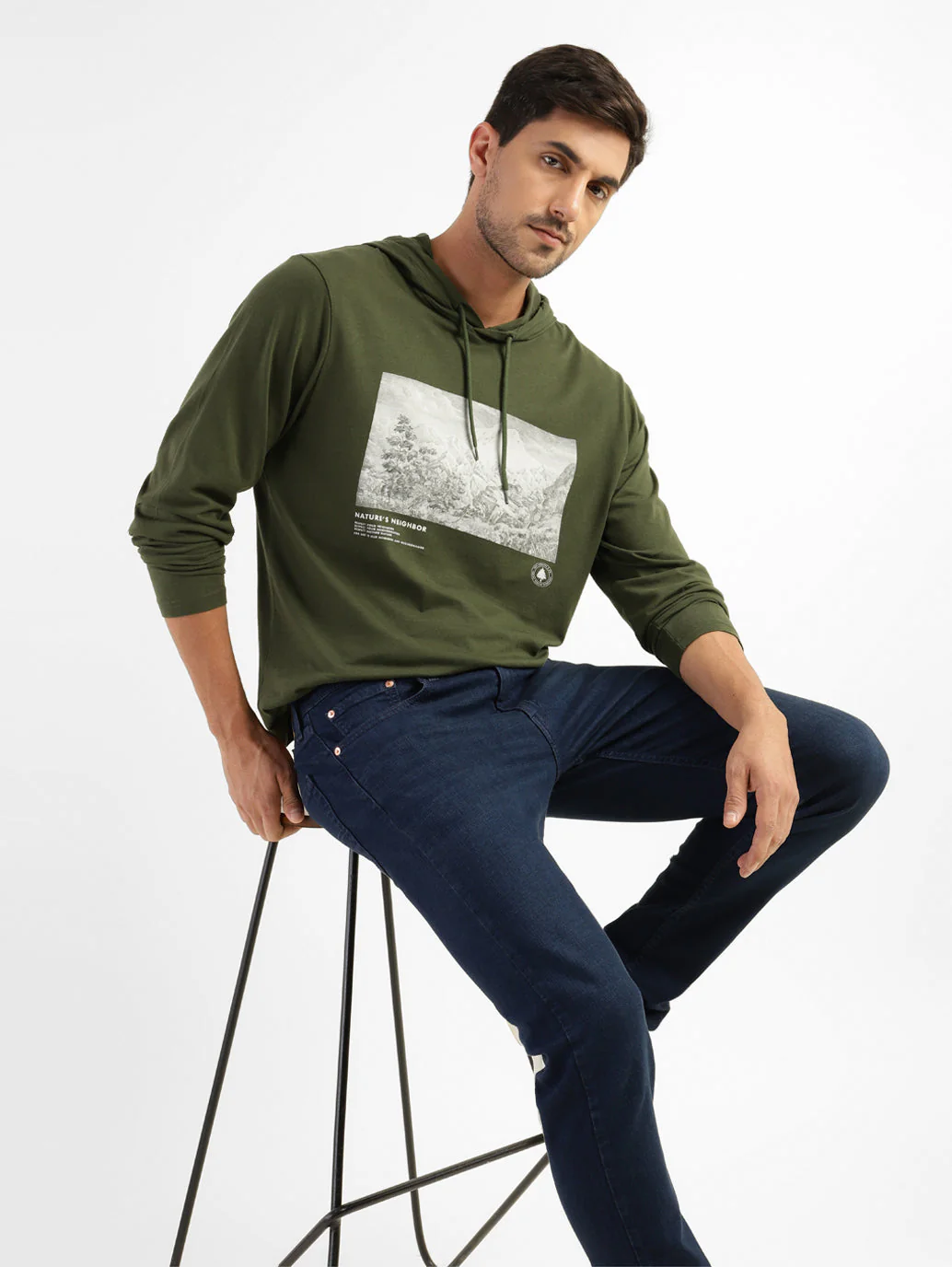 Men's Graphic Print Hooded Sweatshirt - Image 2