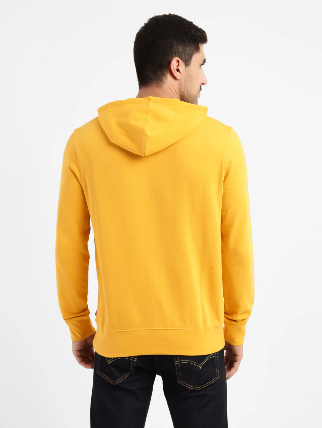 Men's Graphic Print Hooded Sweatshirt Yellow - Image 3