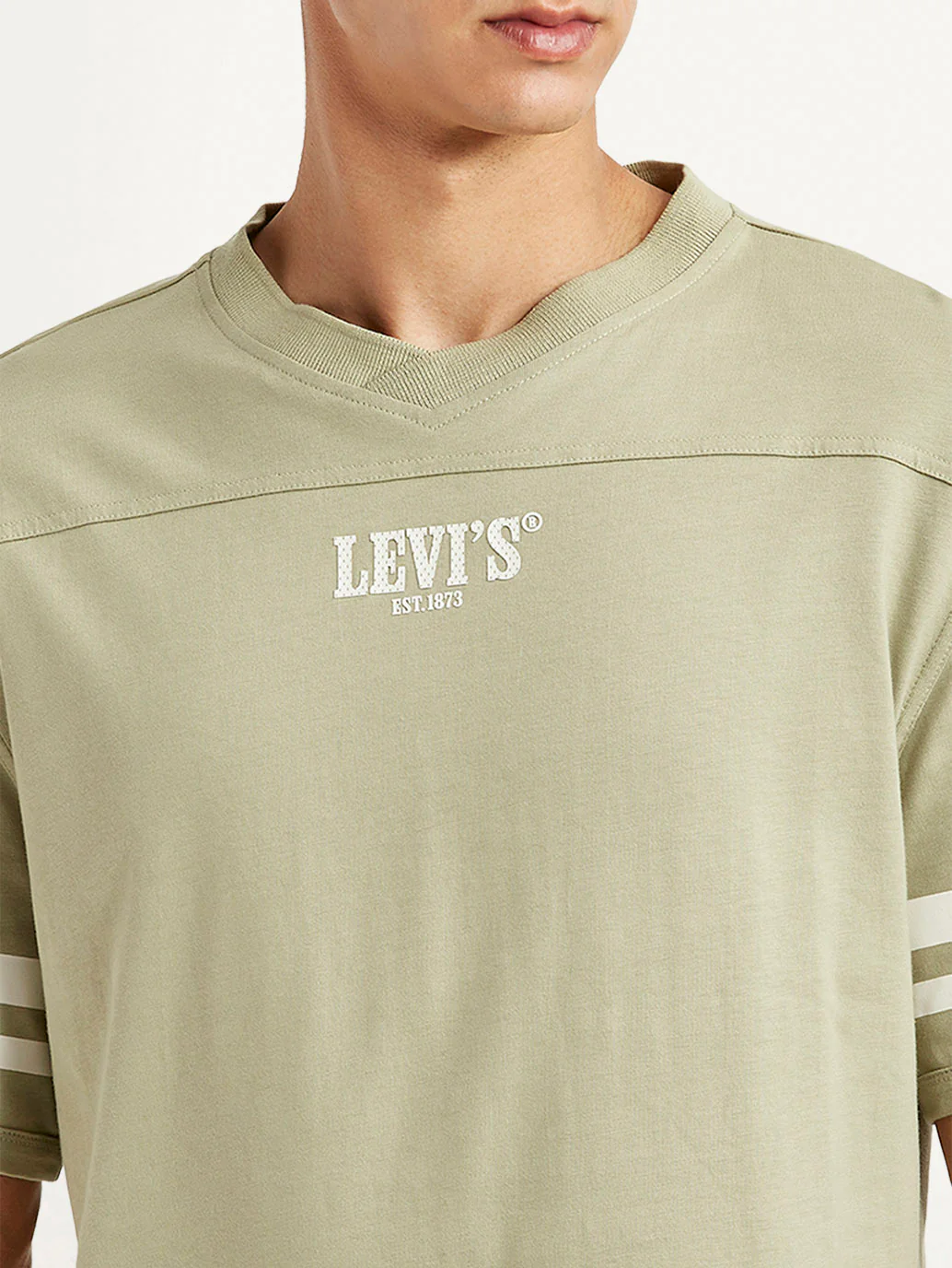 Men's Graphic Print Light Green Loose Fit T-shirt - Image 3