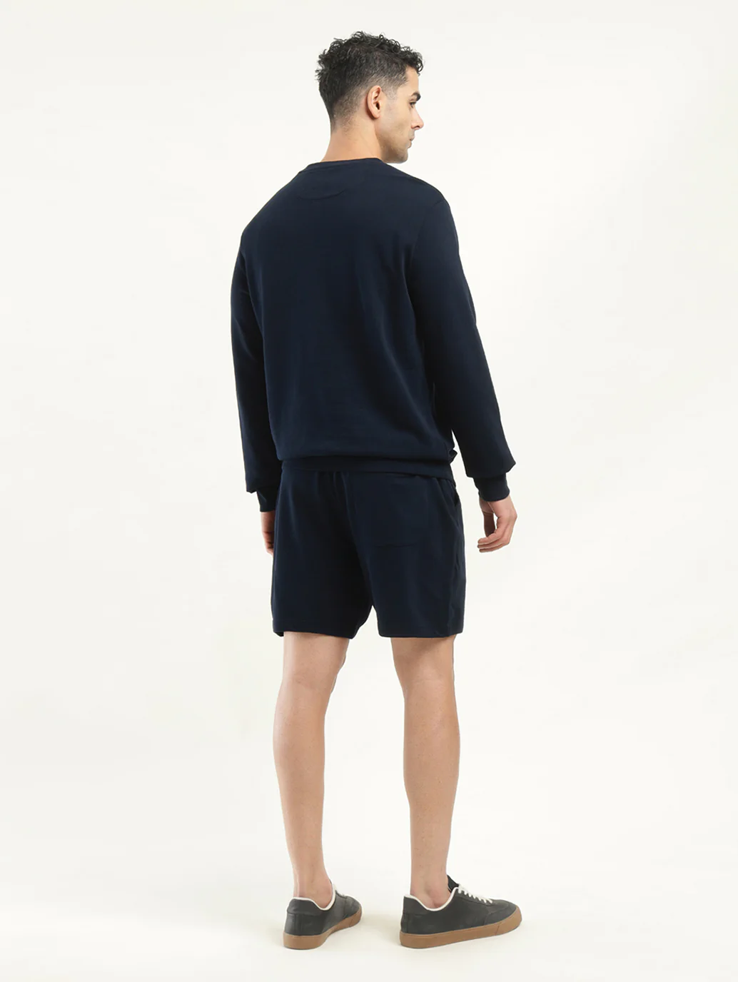 Men's Graphic Print Navy Crew Neck Co-ord Set - Image 3