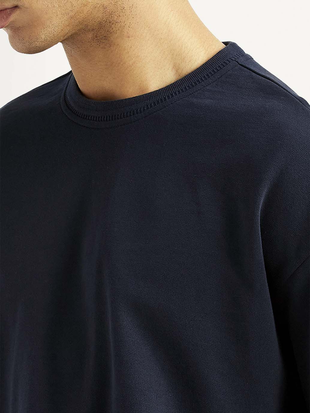 Men's Graphic Print Navy Crew Neck Sweatshirt - Image 3
