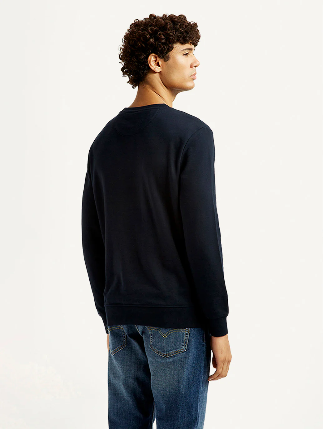 Men's Graphic Print Navy Slim Fit Sweatshirt - Image 3
