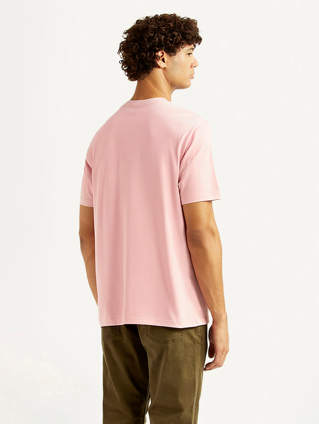 Men's Graphic Print Pink Crew Neck T-shirt - Image 3