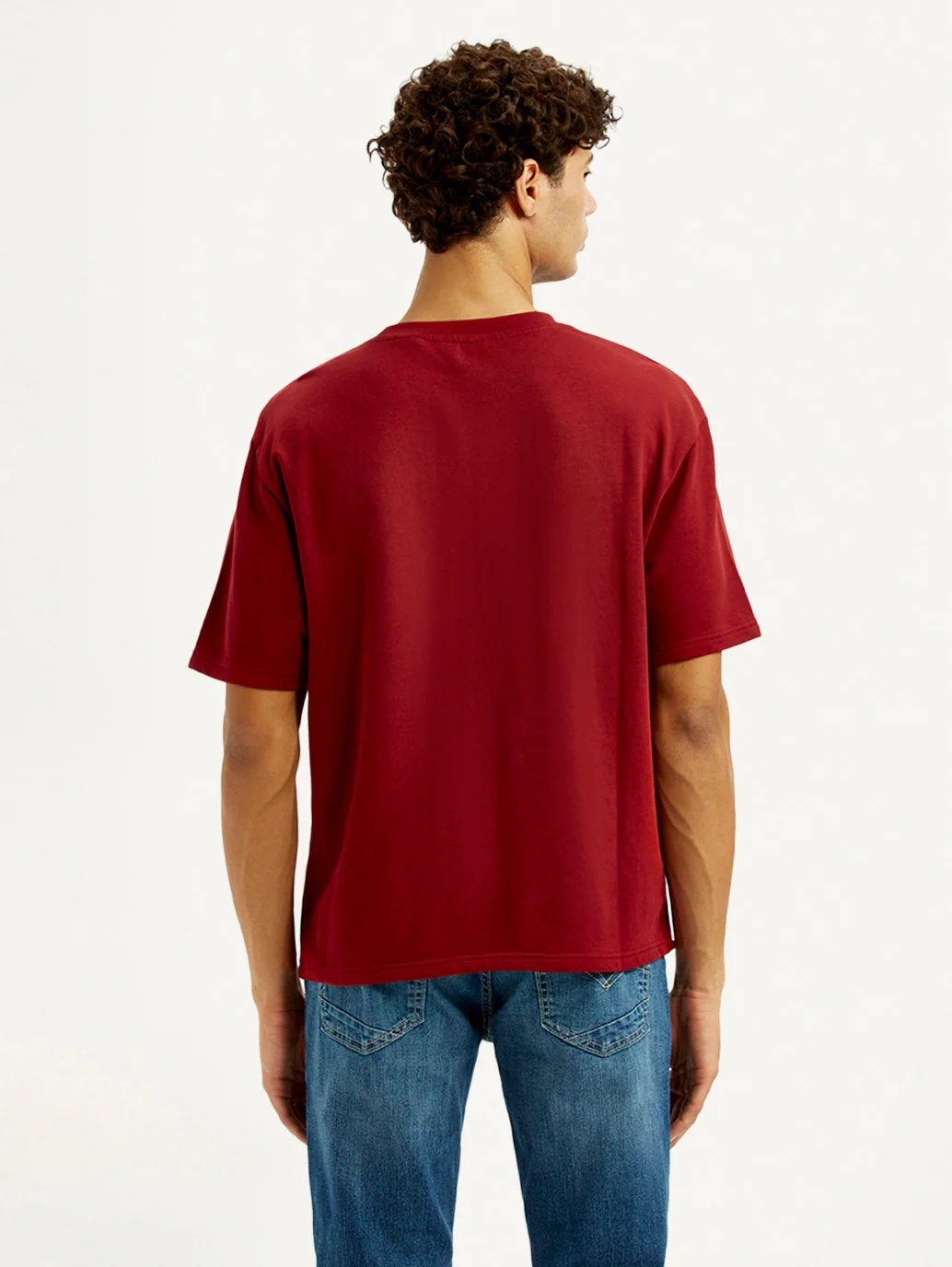 Men's Graphic Print Red Loose Fit T-shirt - Image 3