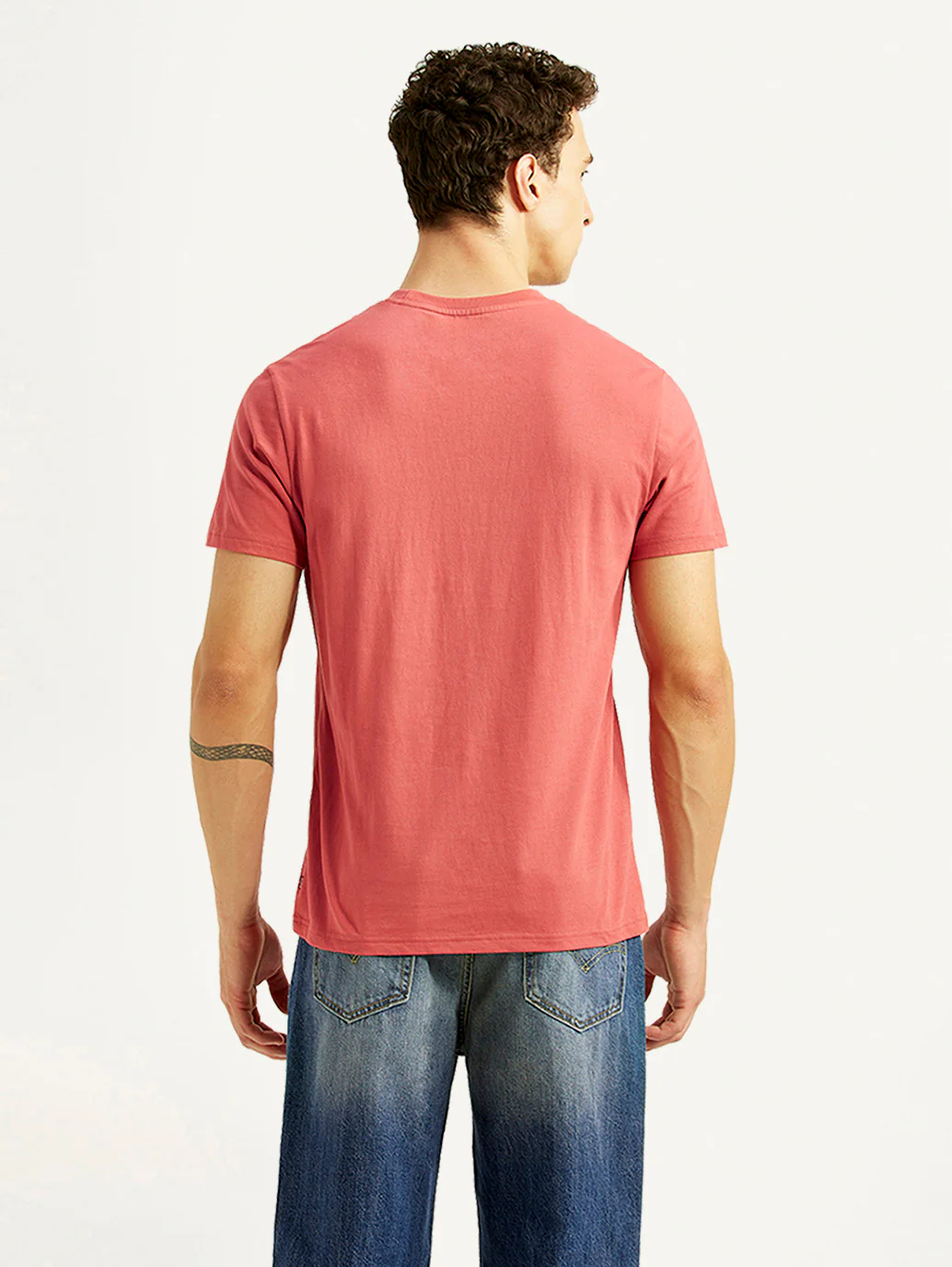 Men's Graphic Print Red Slim Fit T-shirt - Image 2