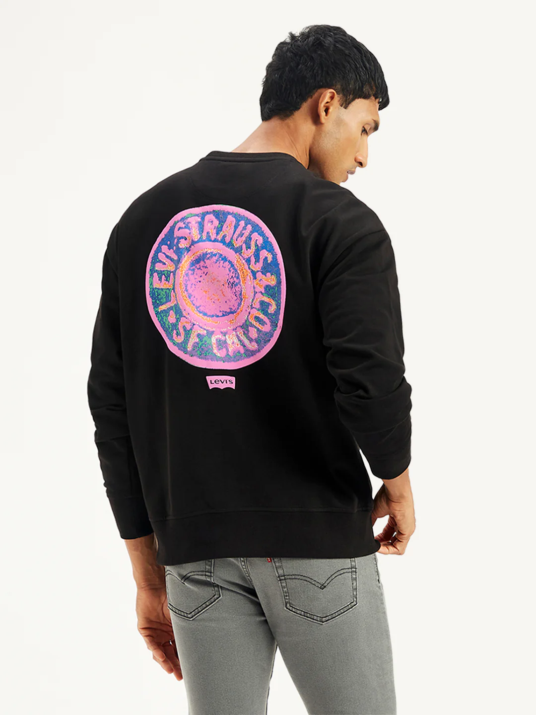 Men's Graphic Print Relaxed Fit Sweatshirt - Image 3