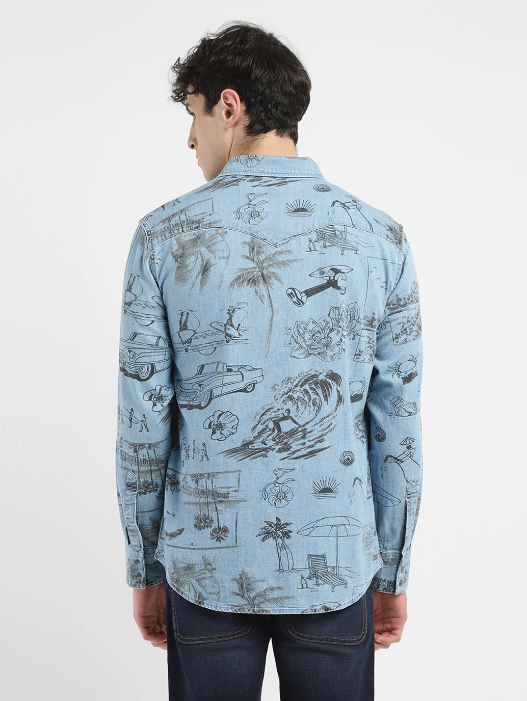 Men's Graphic Print Slim Fit Shirt - Image 3