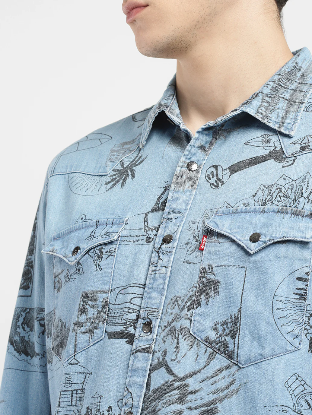 Men's Graphic Print Slim Fit Shirt - Image 4