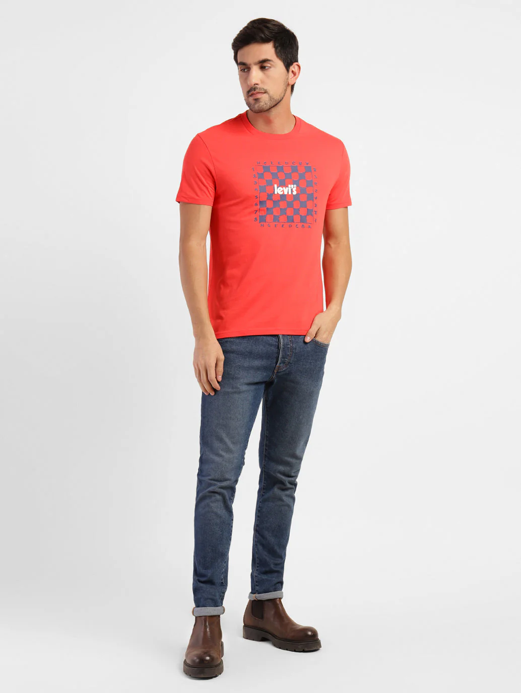 Men's Graphic Print Slim Fit T-shirt Red - Image 6