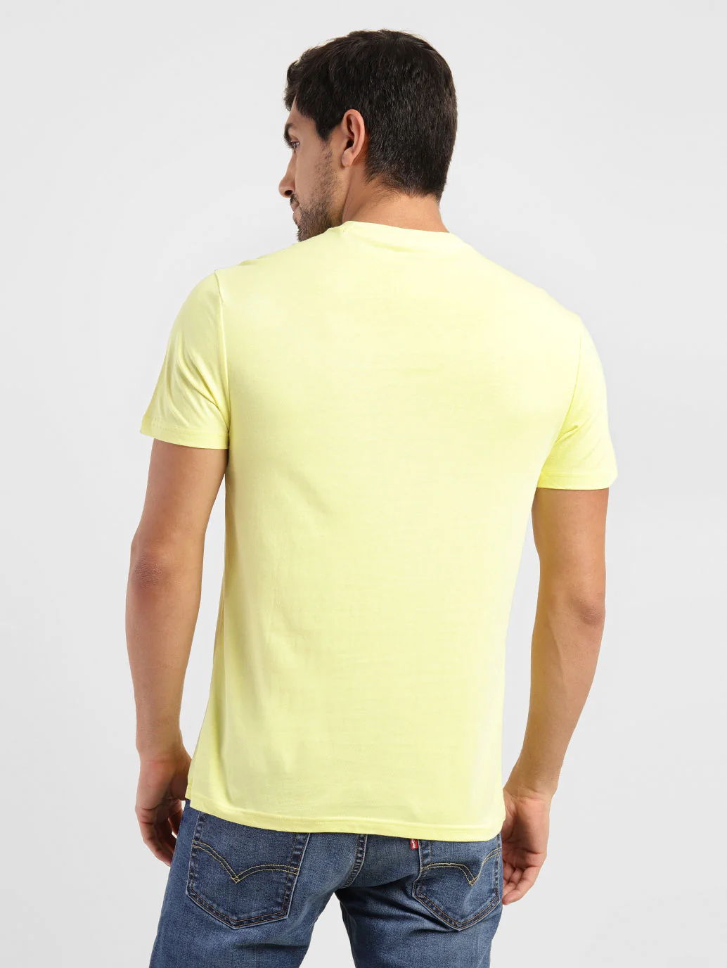 Men's Graphic Print Slim Fit T-shirt Yellow - Image 3