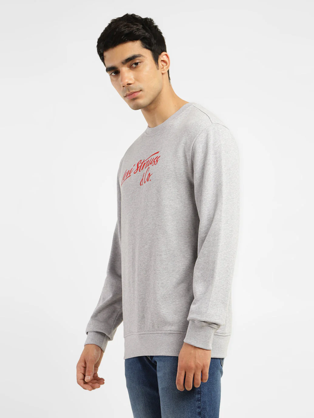 Men's Graphic Print White Crew Neck Sweatshirt - Image 4