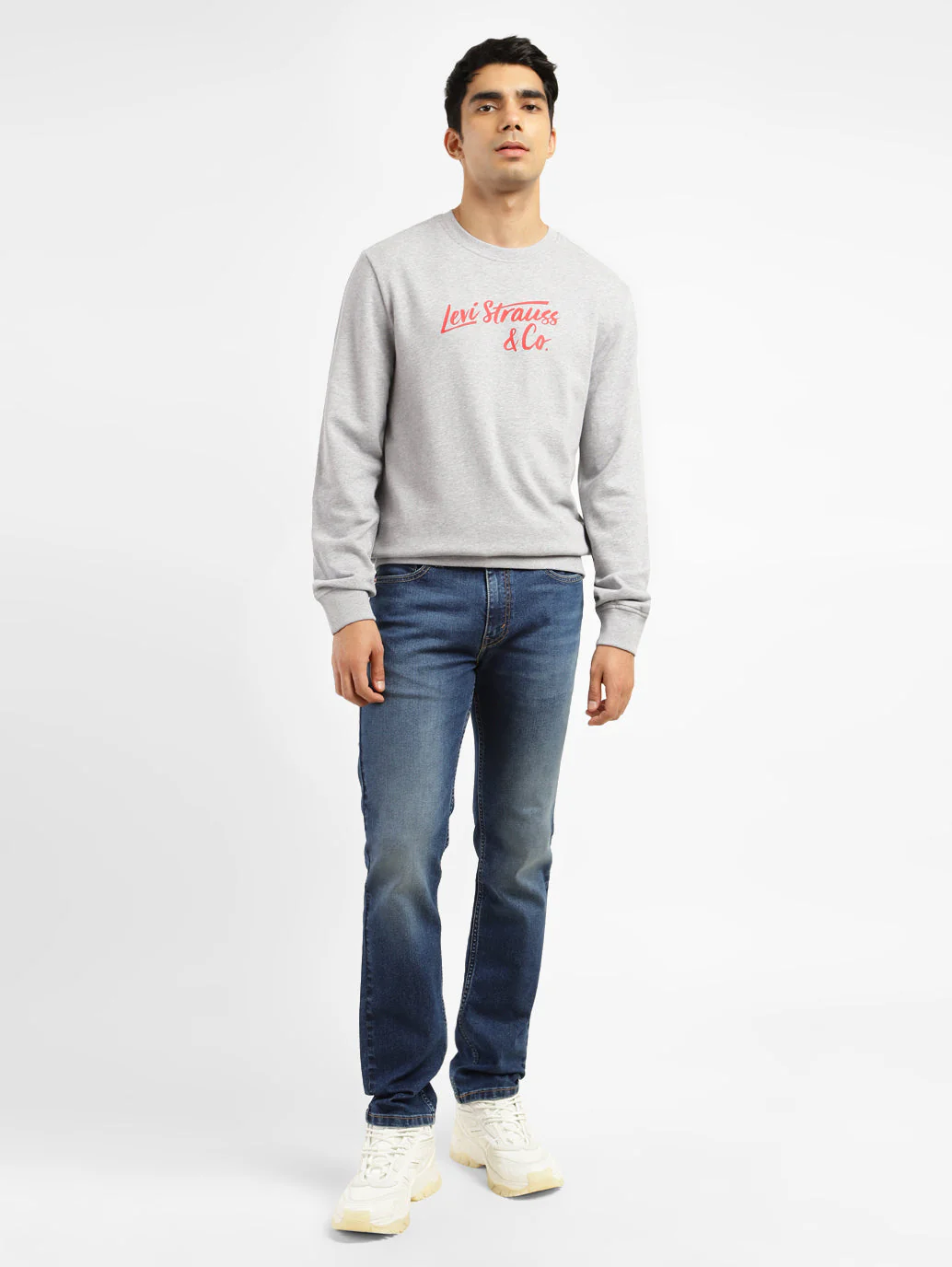 Men's Graphic Print White Crew Neck Sweatshirt - Image 6