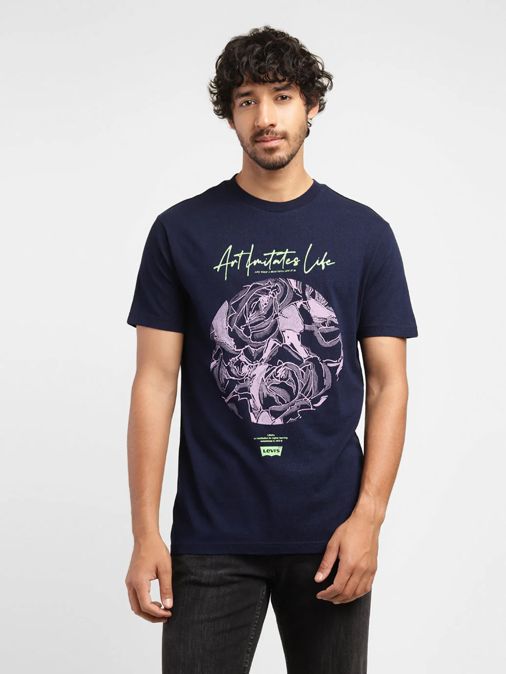 Men's Graphic Print Crew Neck T-shirt - Image 2