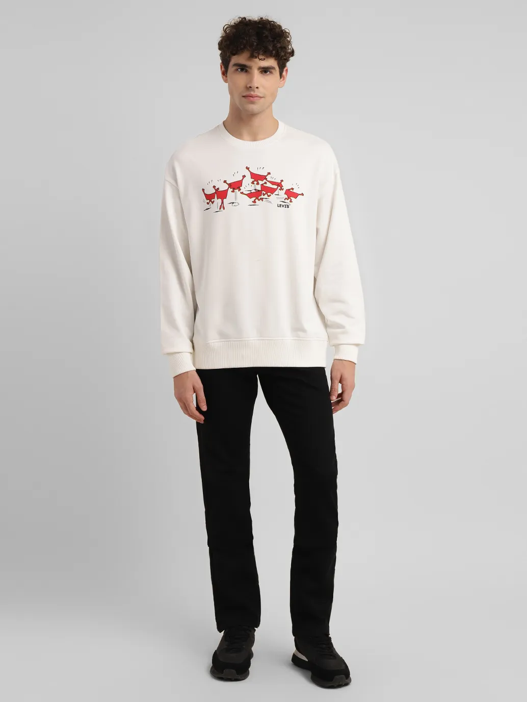Men's Graphic White Crew Neck Sweatshirt - Image 6