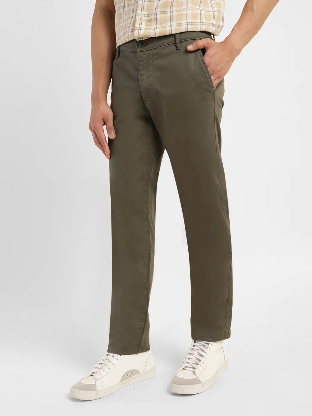Men's Green Loose Fit Chinos - Image 3
