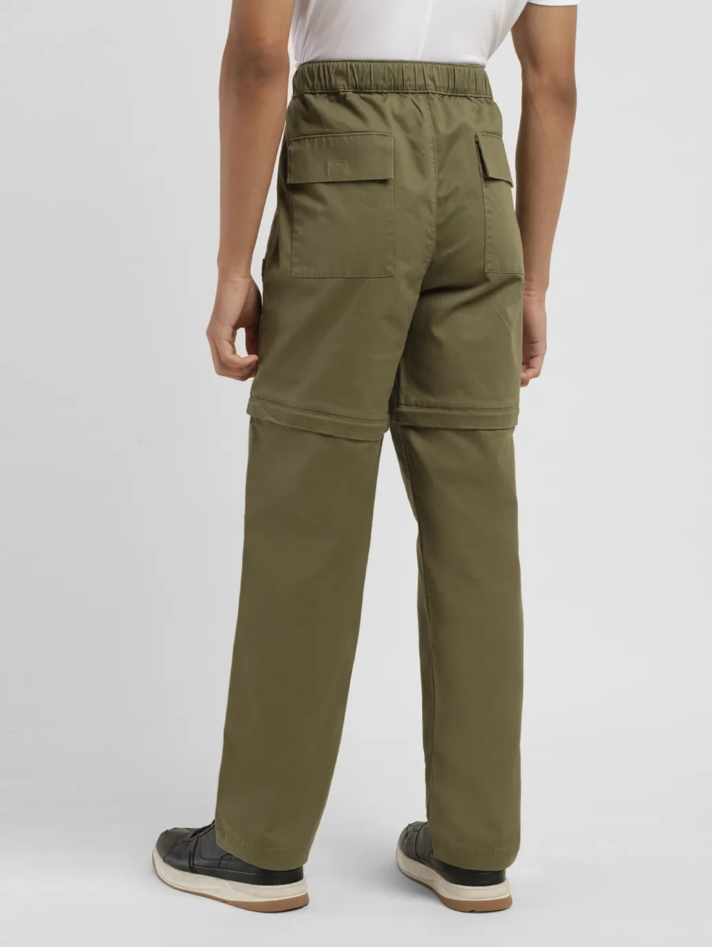 Men's Green Loose Fit Cargos - Image 3