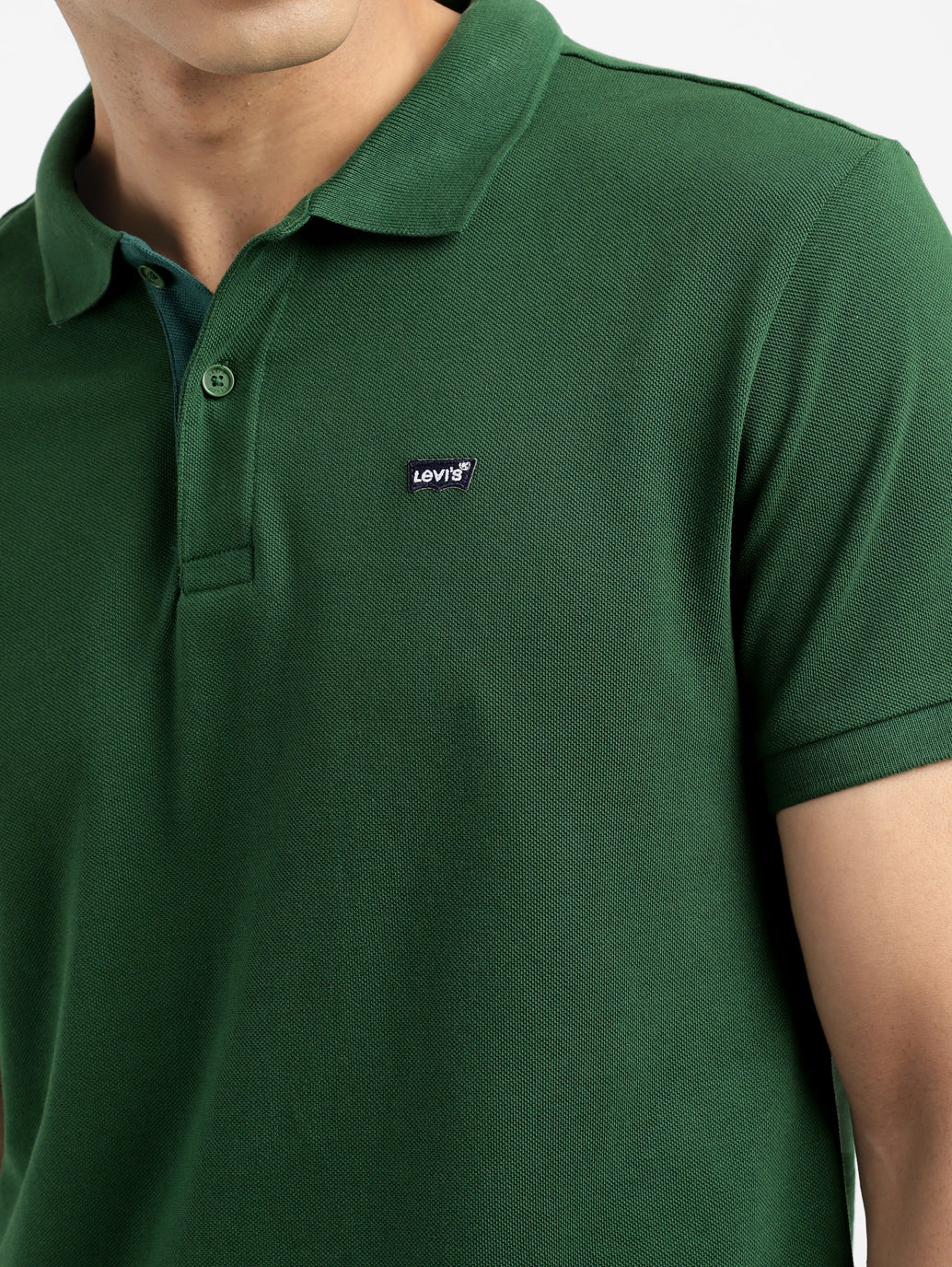 Men's Green Polo Collar T-Shirt - Image 6