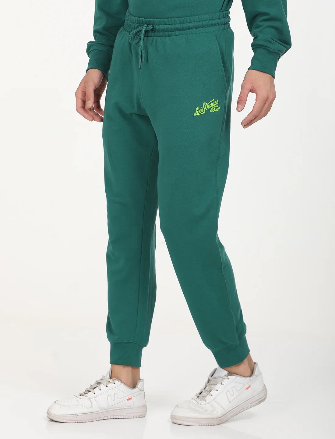Men's Green Regular Fit Joggers - Image 2