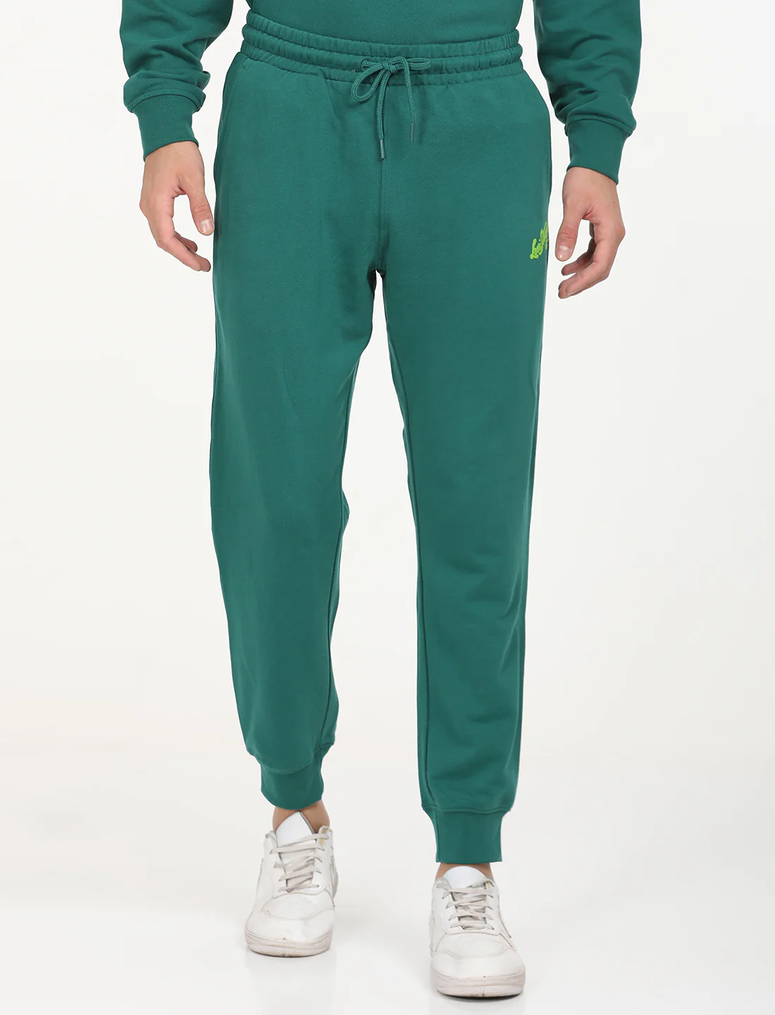 Men's Green Regular Fit Joggers - Image 7