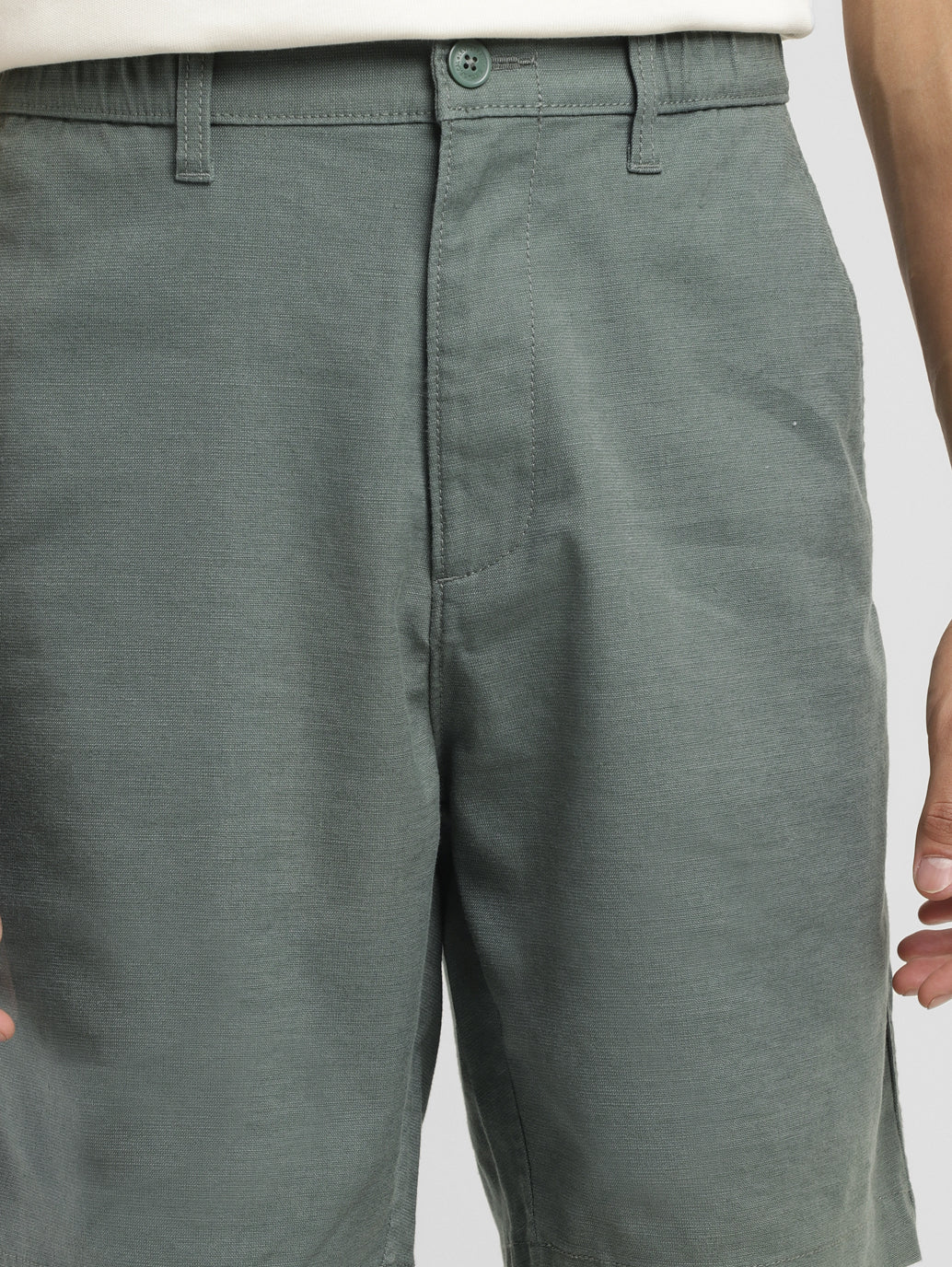 Men's Green Regular Fit Shorts - Image 4