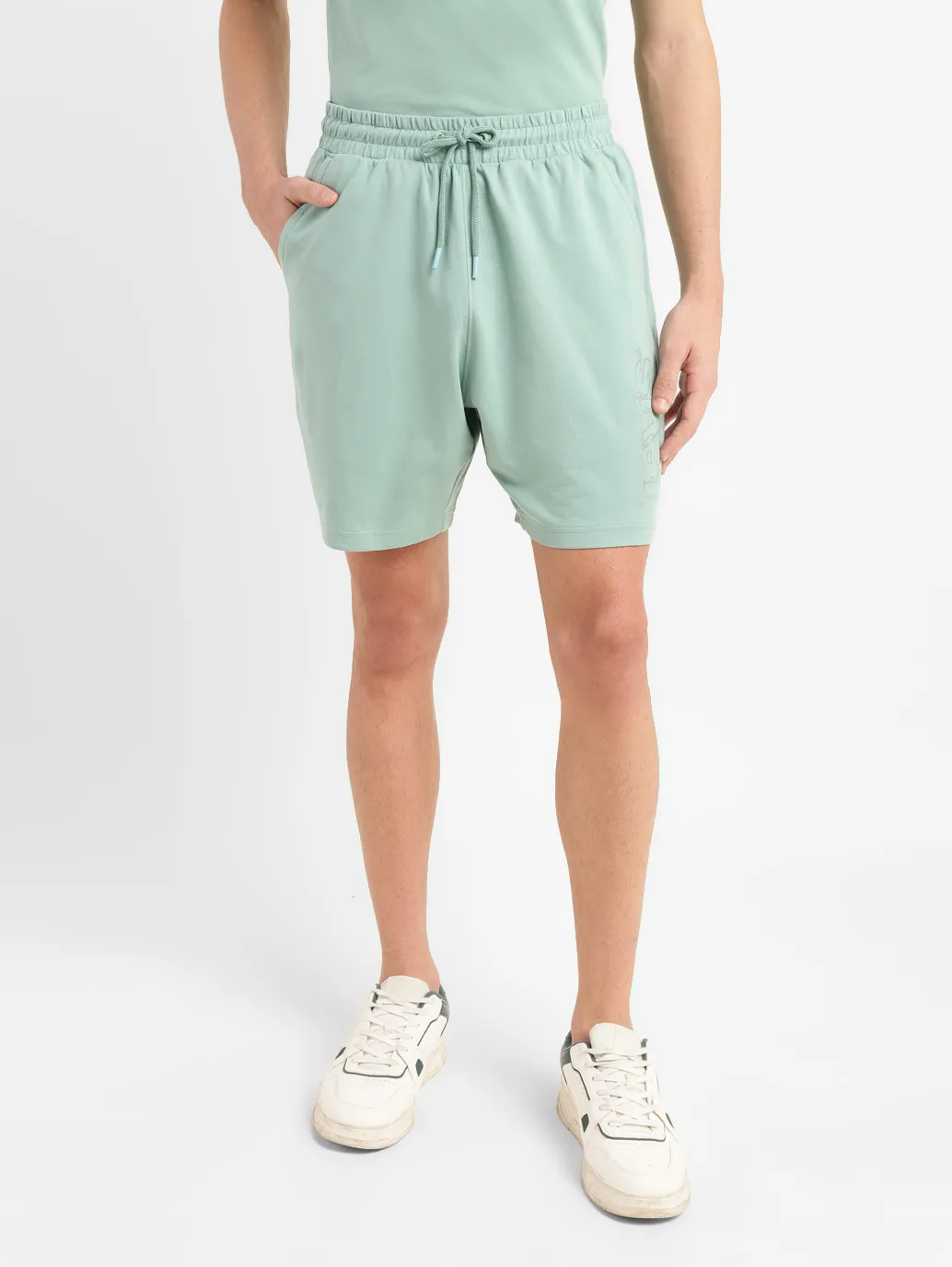 Men's Green Regular Fit Shorts - Image 2
