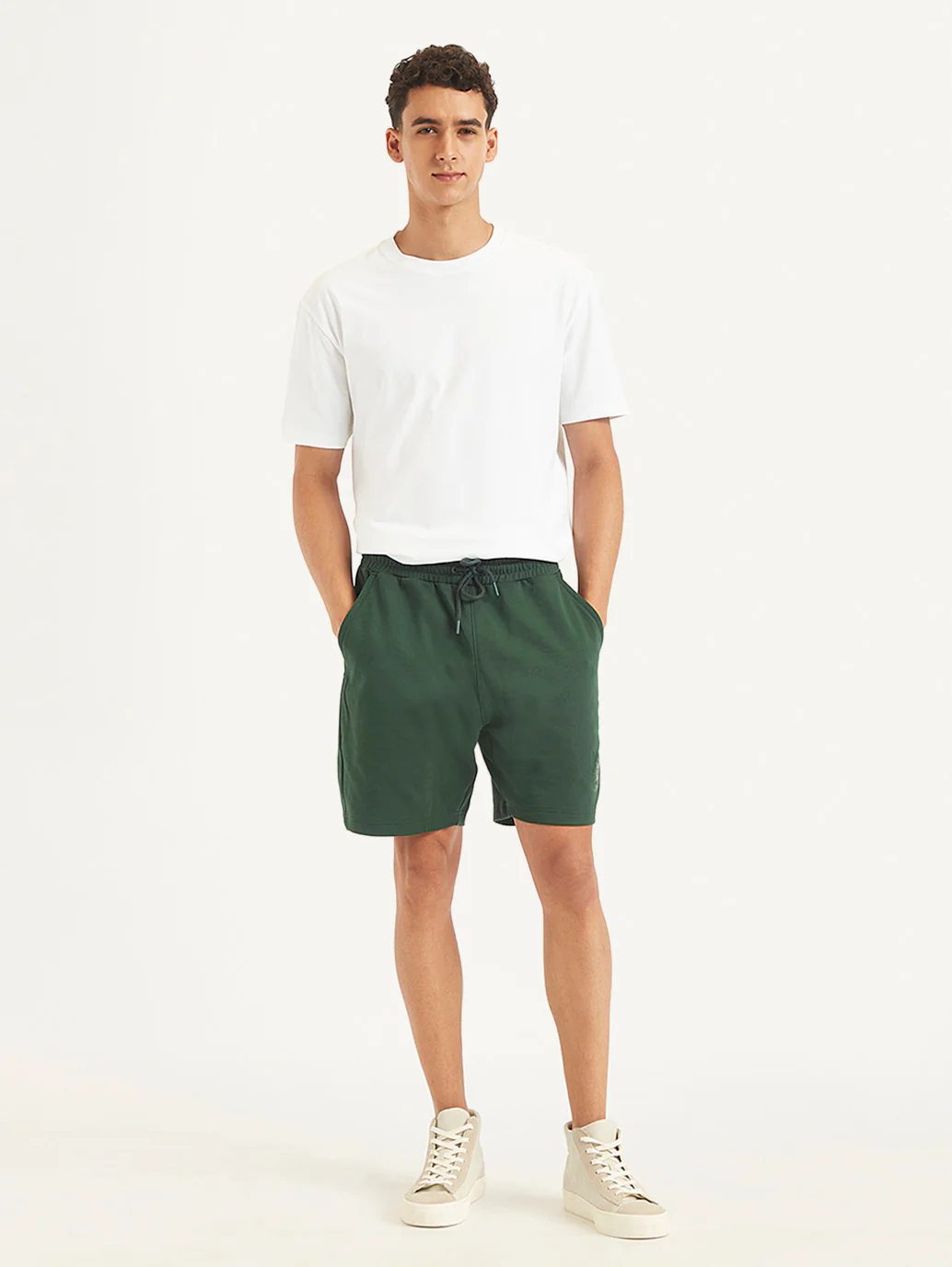 Men's Green Regular Fit Shorts - Image 2