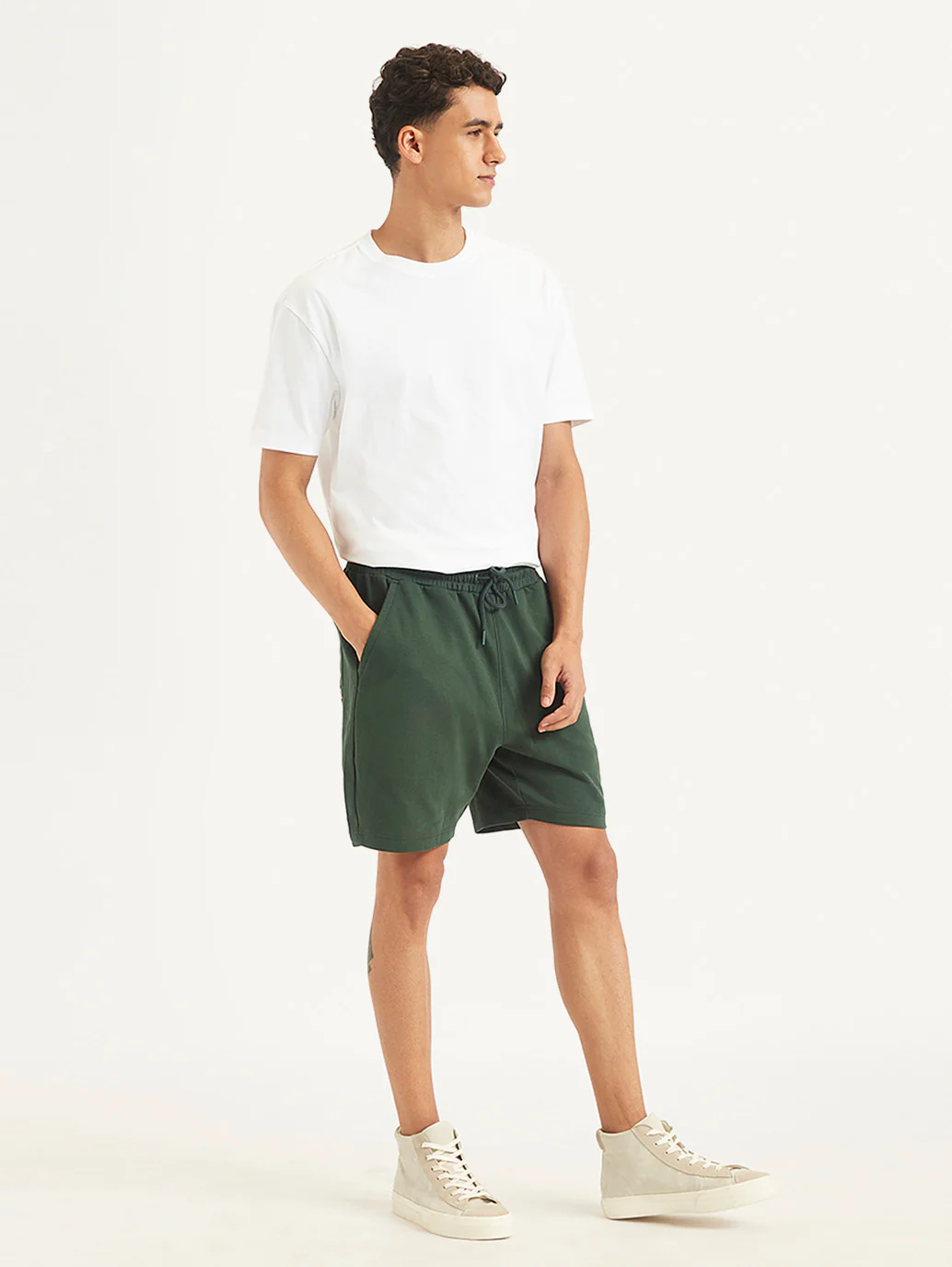 Men's Green Regular Fit Shorts - Image 4