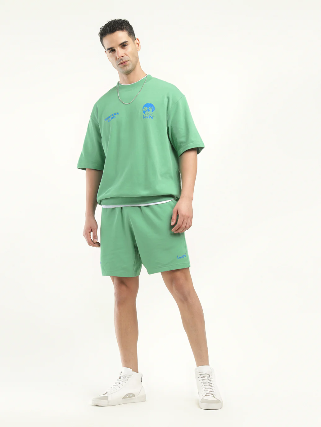 Men's Green Regular Fit Shorts - Image 2