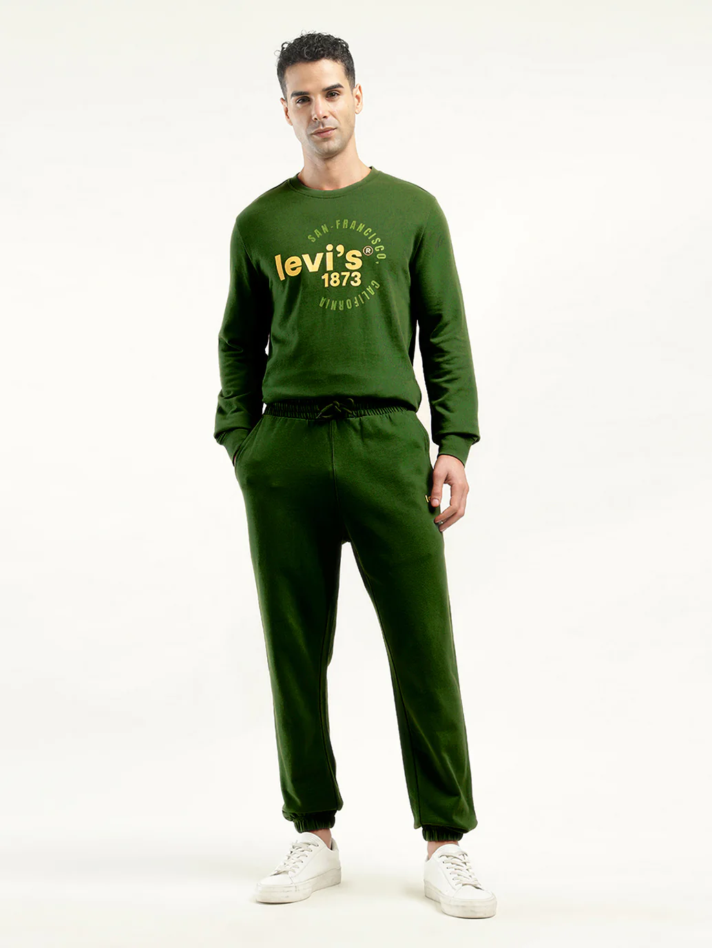 Men's Green Regular Fit Trousers