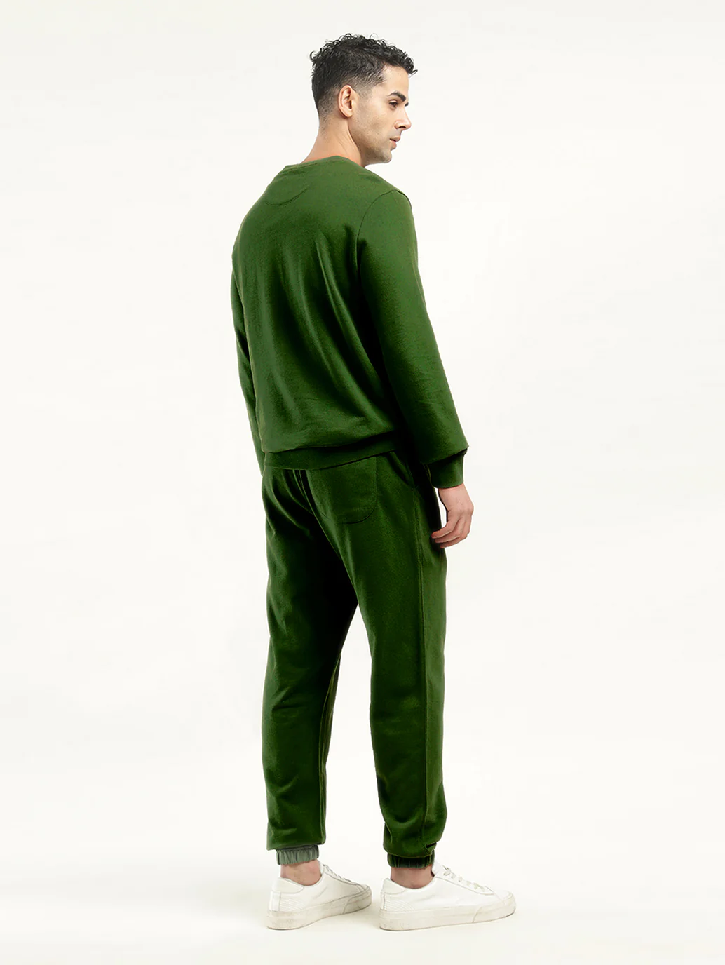 Men's Green Regular Fit Trousers - Image 3