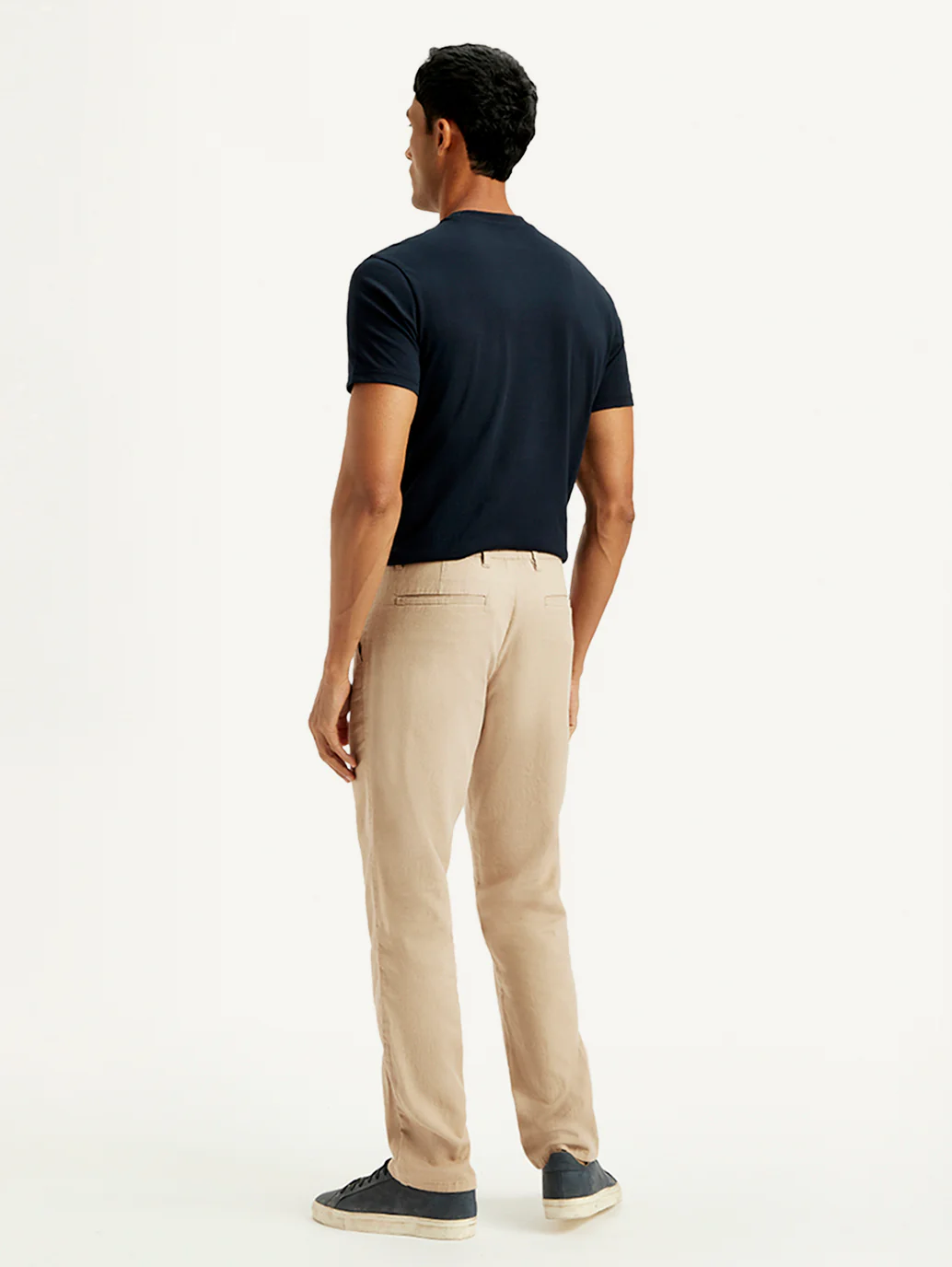 Men's Green Relaxed Straight Fit Linen Chinos - Image 4