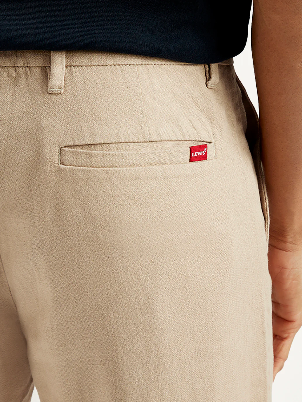 Men's Green Relaxed Straight Fit Linen Chinos - Image 5