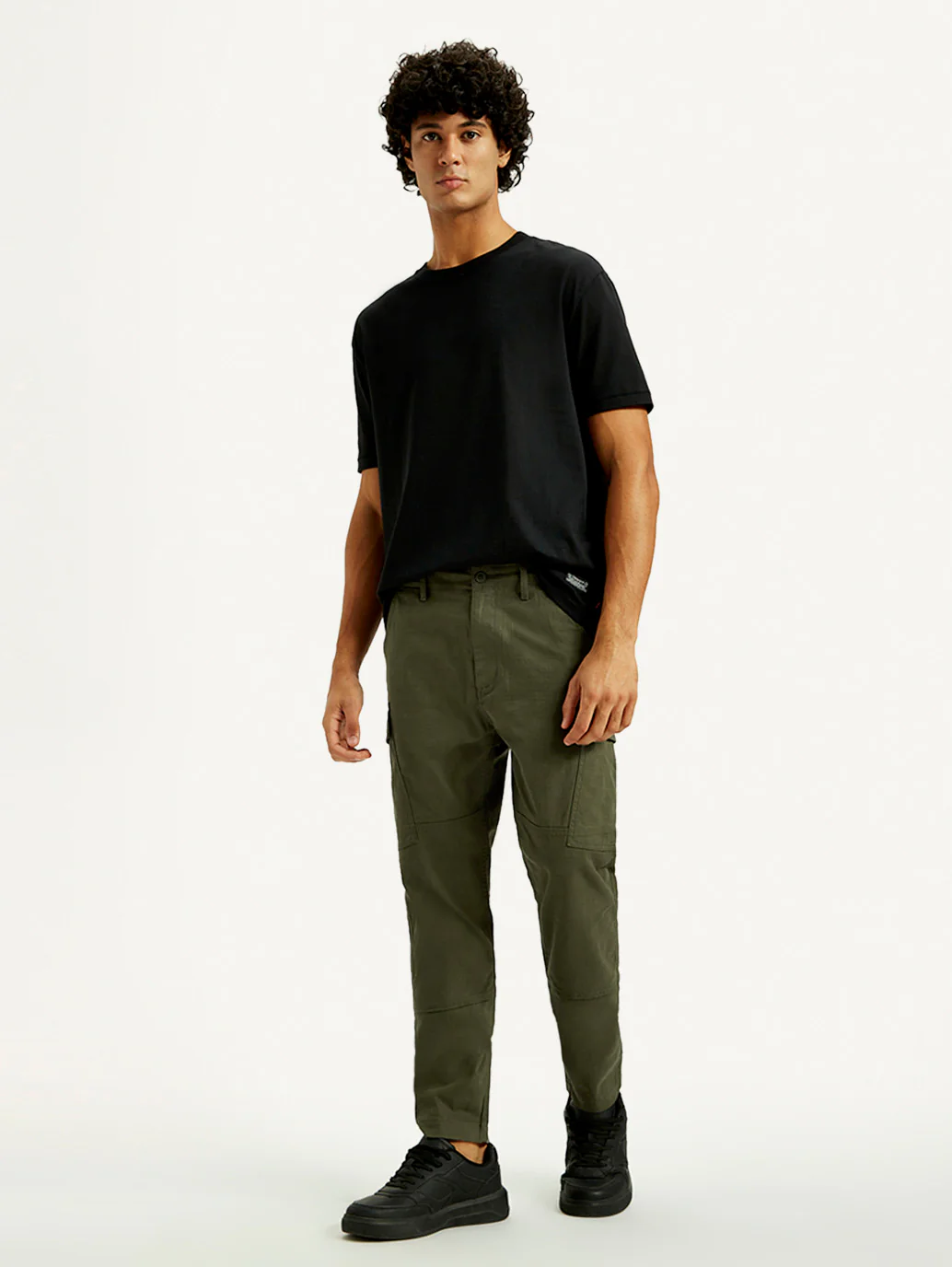 Men's Green Slim Fit Mid Rise Cargo Trousers - Image 7