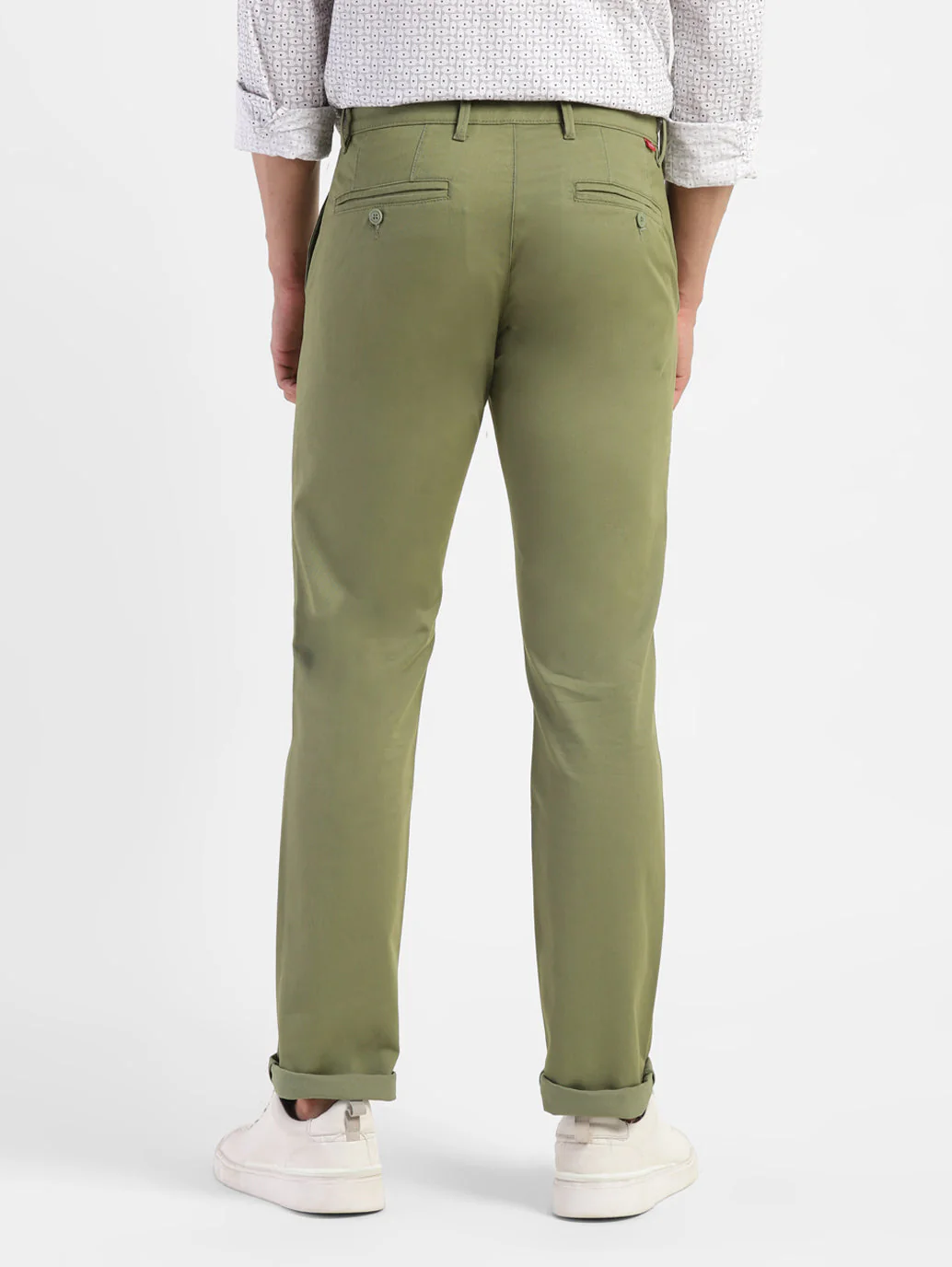 Men's Green Slim Fit Trousers - Image 3