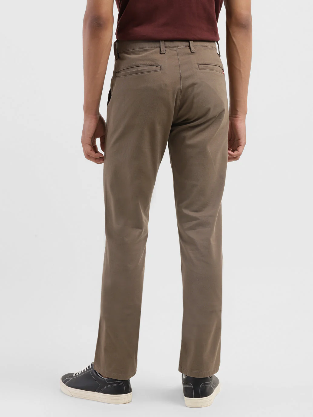 Men's Brown Slim Fit Trousers - Image 3