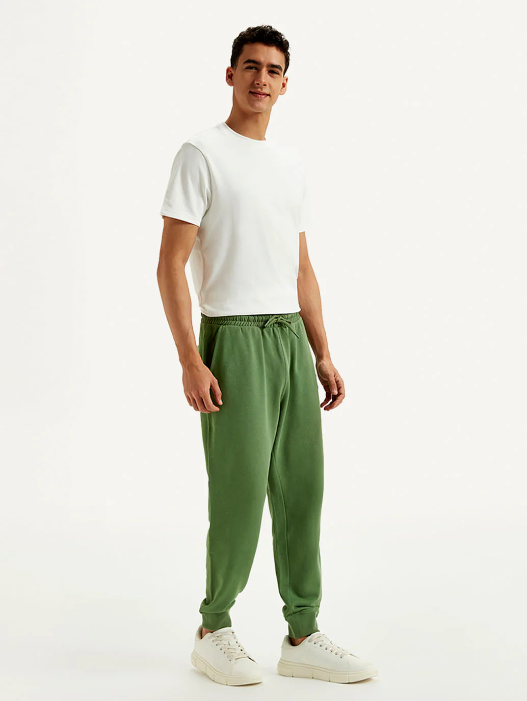 Men's Green Solid Utility Joggers - Image 5