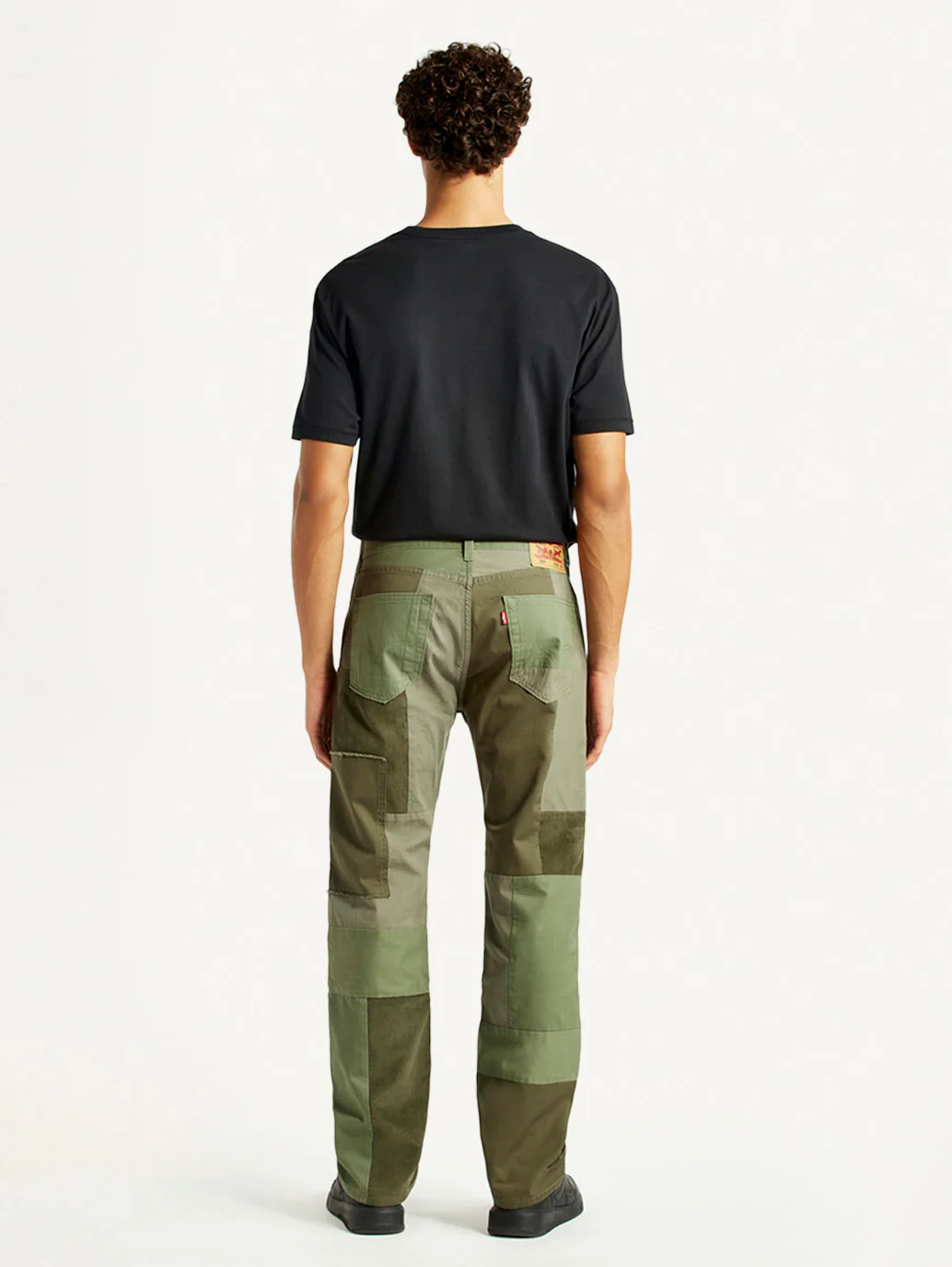Men's 505 Green Patchwork Straight Fit Chinos - Image 5
