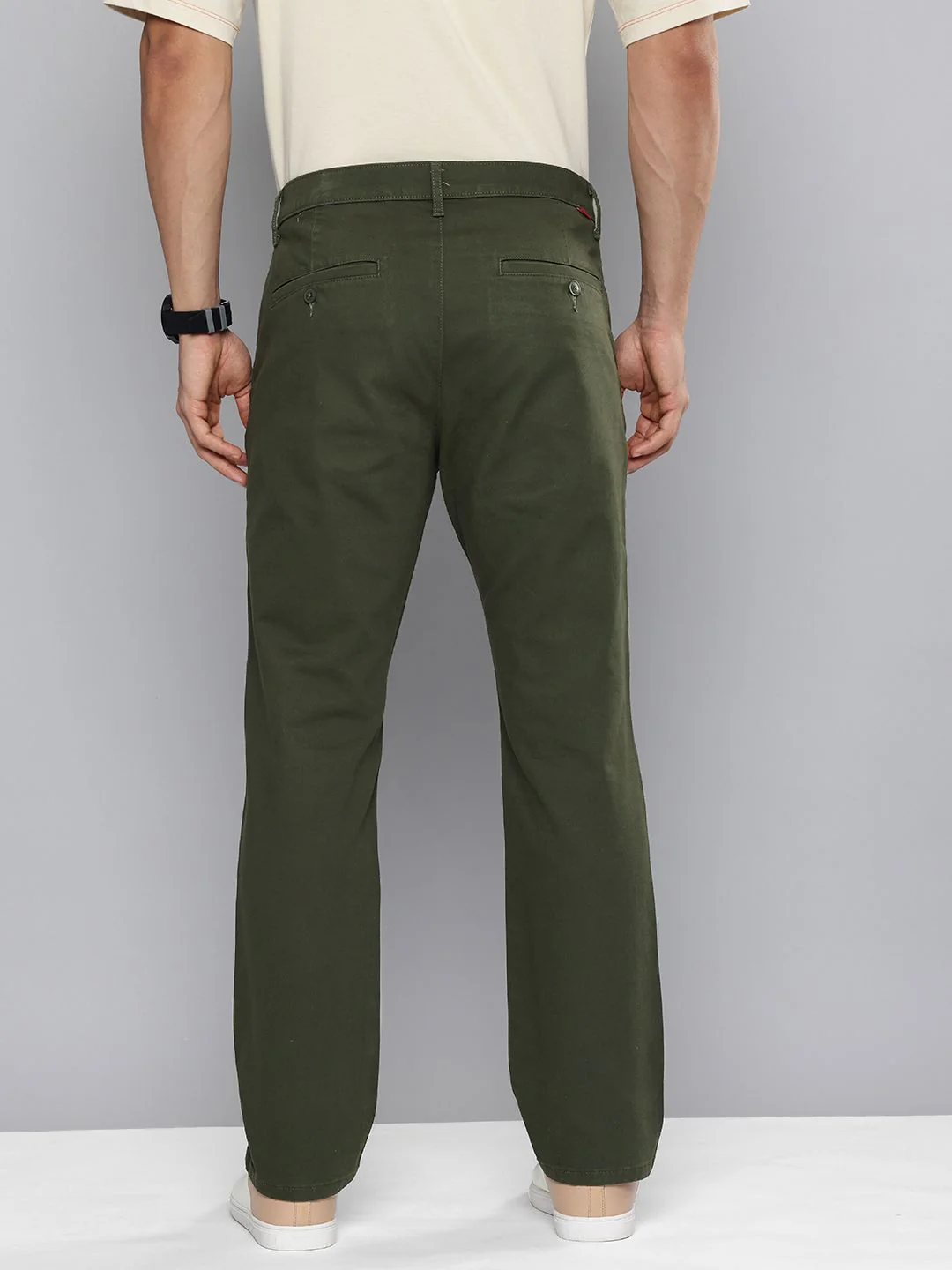 Men's Green Tapered Chinos - Image 3