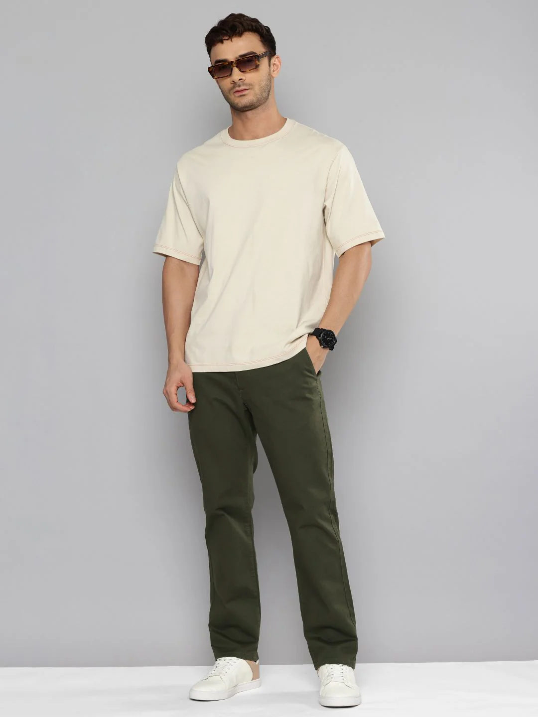 Men's Green Tapered Chinos - Image 4